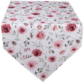 Bavlnený behúň na stôl s ružami Rustic Rose - 50*160 cm