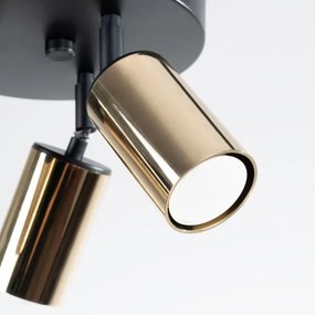 Sollux SL.1385 - Bodové svietidlo WINX 3xGU10/10W/230V čierna/zlatá