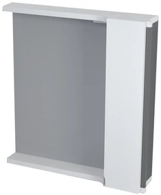 Sapho, PULSE galérka s LED osvetlením 2x3W, 75x80x17cm, pravá, biela/antracit (PU078P), PU078-3034