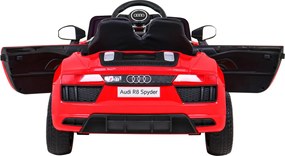 Ramiz Audi R8 na batérie pre deti Červená + diaľkové ovládanie + EVA + pomalý štart + MP3 LED