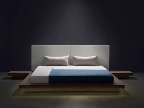 Manželská posteľ 160x200 cm Zina (biela) (s LED osvetlením). Vlastná spoľahlivá doprava až k Vám domov. 1035505