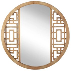 Nástenné zrkadlo ⌀ 60 cm svetlé drevo FIRMINY Beliani