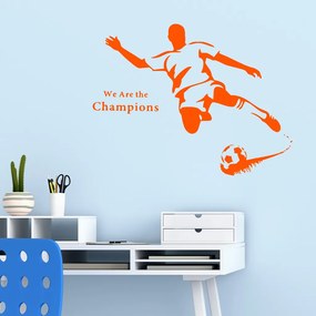 Veselá Stena Samolepka Futbalista Farba: oranžová, Veľkosť: 40 x 30 cm