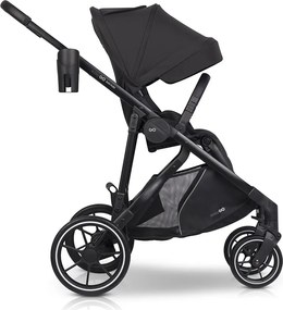 Súrodenecký kočík EasyGo Duoflex Ebony Black, 2 športové časti , 1 hlboká vanička