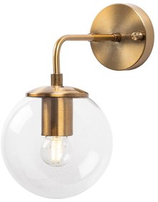 Nástenná lampa Viran retro zlatá/číre sklo