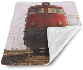 Sablio Deka pre bábätko Červený vlak na koľajniciach - 90x120 cm