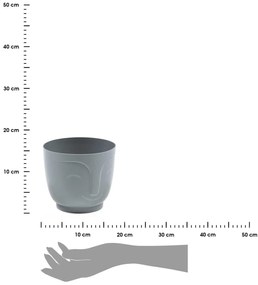 PLASTOVÝ KVETINÁČ ZOE 14X16,5 CM SIVÁ