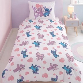 Bavlnené posteľné obliečky Lilo &amp; Stitch – Nerozlučná dvojka Stitch a Angel - 100% bavlna - 70x90 cm + 140x200 cm