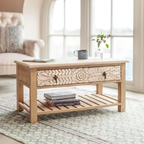 furniture-nabytek.cz - Rustikálny konferenčný stolík z masívu mango 90x45x60