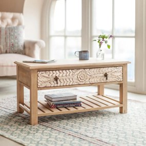 furniture-nabytek.cz - Rustikálny konferenčný stolík z masívu mango 90x45x60