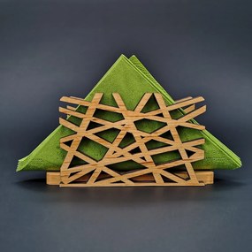 AMADEA Drevený stojanček na obrúsky s motívom čapího hniezda, masívne drevo, 12,5x6,5x3,5 cm