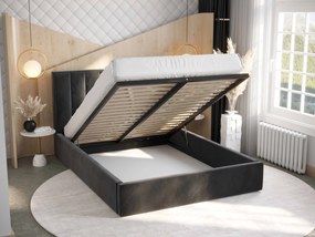 Manželská posteľ 160 cm Ocie (svetlomodrá) (s roštom a úložným priestorom). Vlastná spoľahlivá doprava až k Vám domov. 1047112