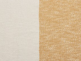 Bavlnená prikrývka 130 x 170 cm béžová/oranžová SALME Beliani