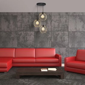 Luster na lanku MERCURE 3xE27/15W/230V zlatá/čierna