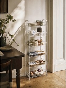 Biely kovový regál 41x104x23 cm Monaco – Metaltex