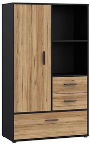 Regál Mokkaro čierna/dub catania