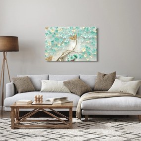 Obraz kvety s motýľmi (90x60 cm)
