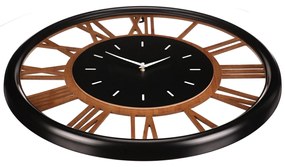 Autronic - Hodiny nástěnné - římské číslice, kov a MDF, 60 cm - HW4000