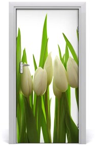 Fototapeta na dvere biele tulipány 85x205 cm