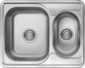 Kuchinox Junak, 1.5-komorový nerezový drez 630x500x190 mm, oceľová, LAV-SQA_030T