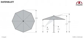 Doppler ACTIVE 210 cm - slnečník so stredovou nohou : Barvy slunečníků - 827