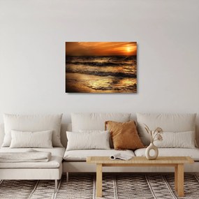 Sklenený obraz - Vlny pri pobreží (70x50 cm)