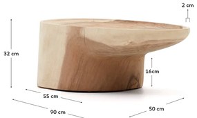 Konferenčný stolík z masívu munggur v prírodnej farbe 50x90 cm Mosi – Kave Home