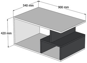 Dizajnový konferenčný stolík Vanya 90 cm orech / čierny mramor