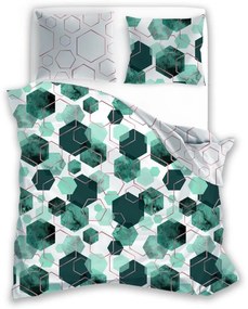 FARO Bavlnené saténové obliečky 140x200 + 70x90 cm - Milagro Verde 009