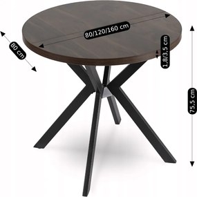 Rozkladací stôl DORIAN 80-160 cm orech/čierna