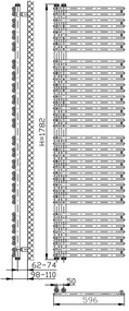 Aqualine Aqualine, TUBINI vykurovacie teleso 596x1782mm, biela, DC330T