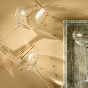 Pohár na stopke PEDRA s bodkami 763304 520 ml