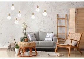 Luster na lanku MIROS 7xE27/60W/230V pavúk biela/zlatá