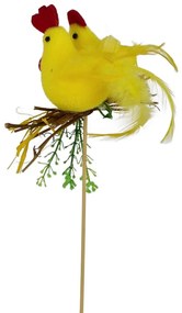 Zápich kohútik a sliepočka, 30 x 8 cm, žltá