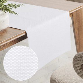 Biante Dekoračný behúň na stôl Monako PM-126 Drobný nopkový vzor biely 20x120 cm