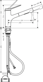 Hansgrohe Zesis M33, drezová batéria 150, s výsuvnou spŕškou, sBox lite, čierna matná, HAN-74803670