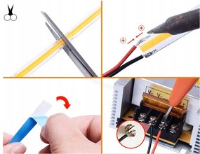 BERGE LED pásik COB Neon 12V - 480D - 9W/m - IP67 - 990lm - 5m - studená farba