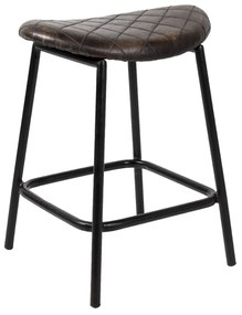 Kovová stolička s koženým sedákom Venice - 35*39*50 cm