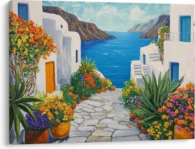 Obraz - Grécka ulička (70x50 cm)