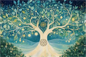 Obraz – Magický strom so špirálami (90x60 cm)