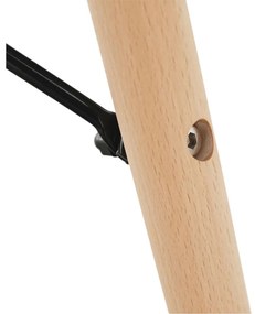 Jedálenský stôl, biela/buk, priemer 90 cm, GAMIN NEW 90