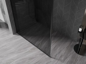 Mexen, Mexen Kioto-XF sprchová stena s rámom 60 x 202 cm, grafit 10 mm, čierna - 800-060-104-70-40-X