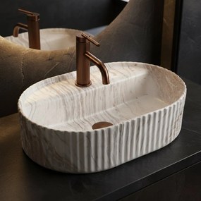 Rea Marcela Kallisto, umývadlo na dosku 500×355×135 mm, béžová matná, REA-U3514