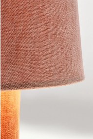 Ružová kovová stolová lampa s textilným tienidlom (výška 35 cm) Demra – Bizzotto