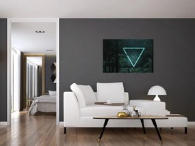 Obraz - Neónový trojuholník v jungli (90x60 cm)