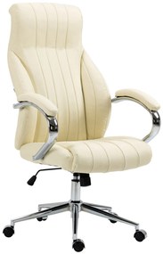 Kancelárska stolička Wigan - koža - Krémová