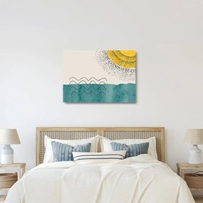 Sklenený obraz - Abstraktná maľba pláže N⁰1 (70x50 cm)