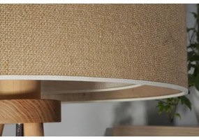 Duolla - Stolná lampa YUTE BOHO 1xE27/15W/230V pr. 25 cm hnedá/krémová