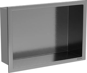 Mexen X-Wall-R, polica na zapustenie s prírubou 30 x 20 cm, grafitová matná - 19E0302010