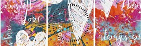 Obraz - Srdce na abstraktnom pozadí (s hodinami) (90x30 cm)